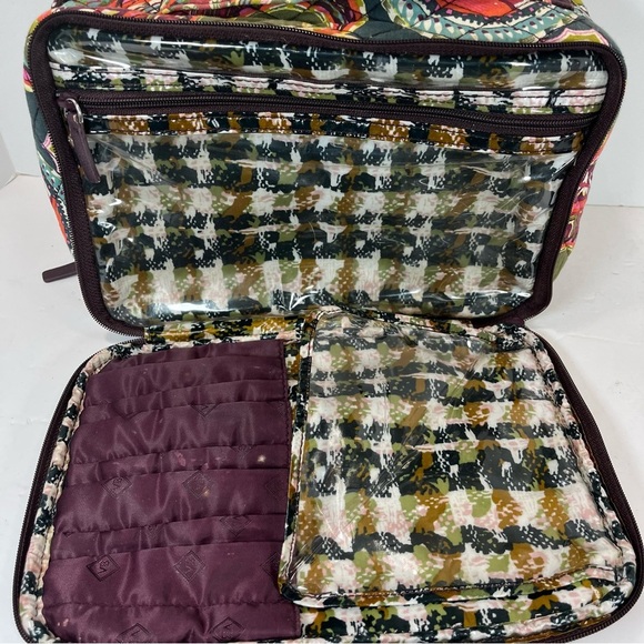 VERA BRADLEY Heirloom Paisley Brown Blue Red Quilted Cosmetic Zipper Bag Lined - Picture 5 of 7